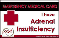 Emergency Wallet Card - Adrenal Insufficiency